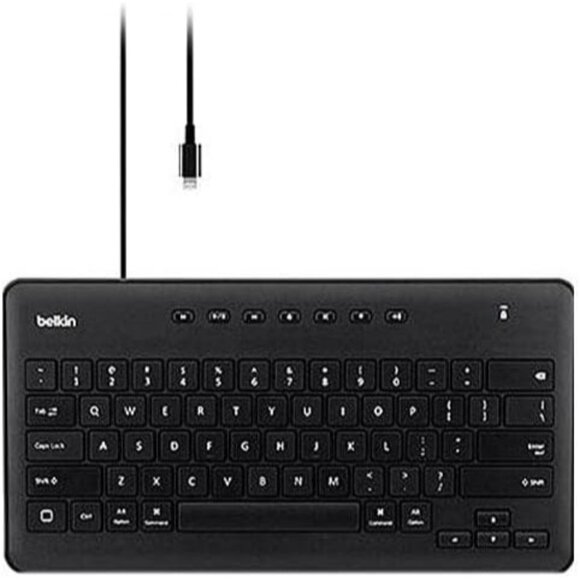 Belkin Wired Keyboard for iPad lightning Full-Size Keys no battery needed B2B124 - Picture 5 of 7
